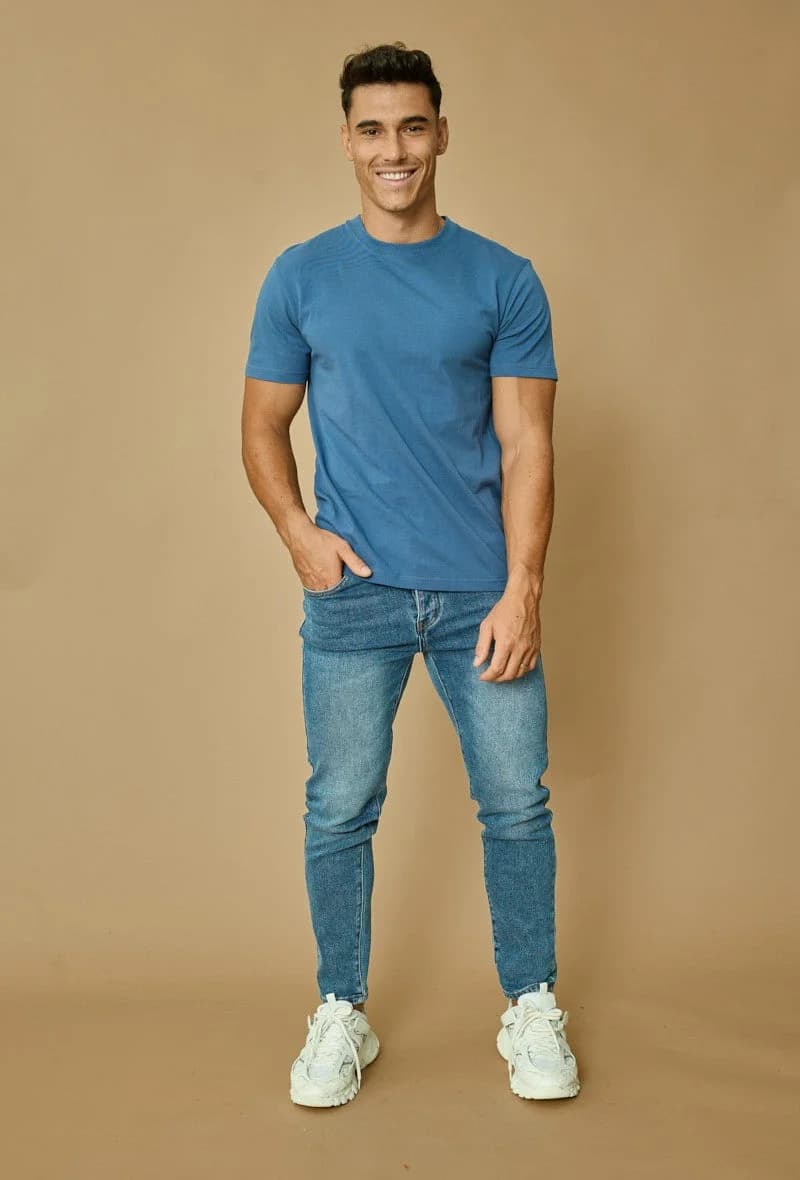 MIZIONA - Basic T-shirt Blauw