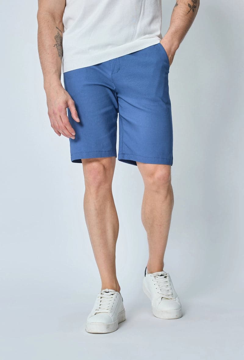 MIZIONA - Chino Short Blauw