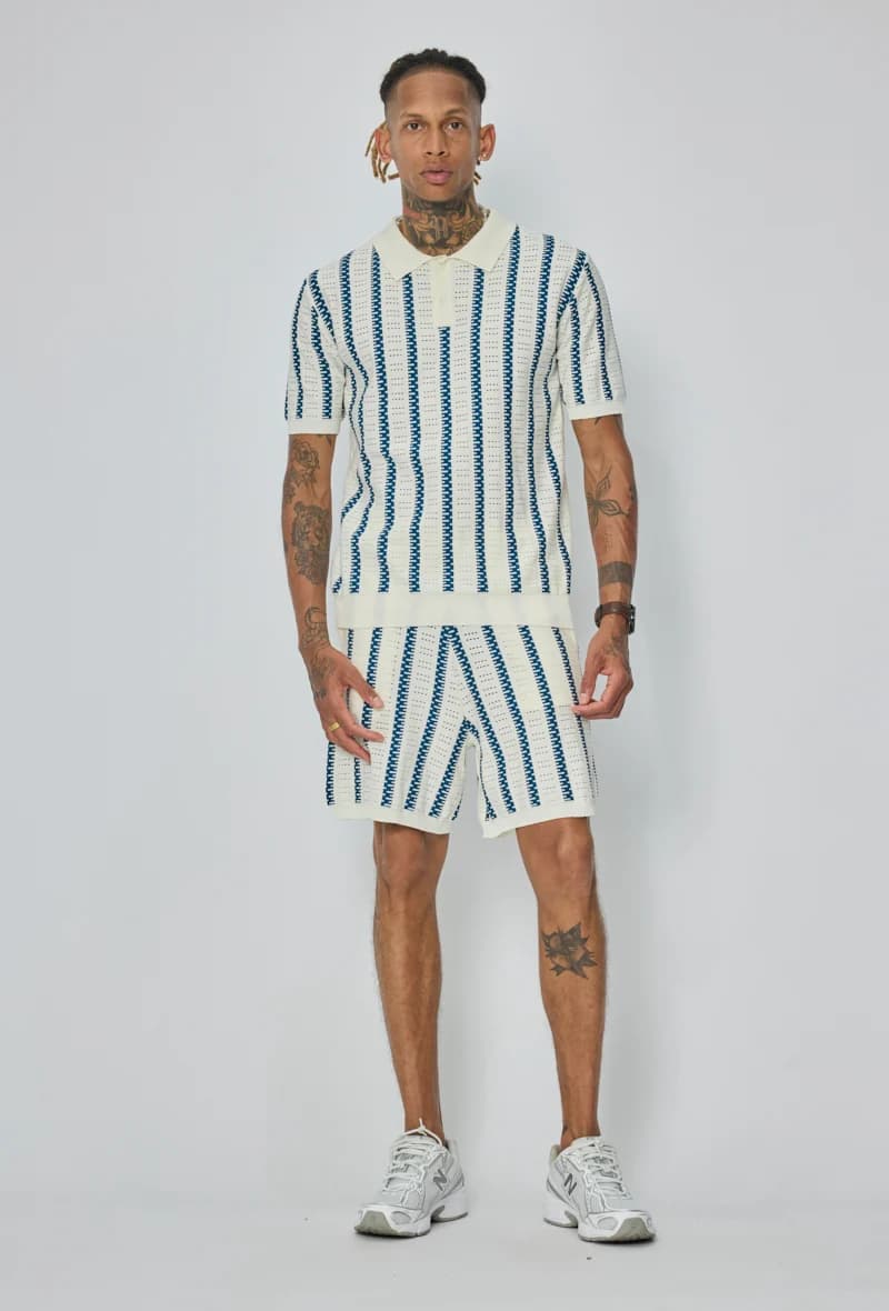 MIZIONA - Gebreide Polo Wit