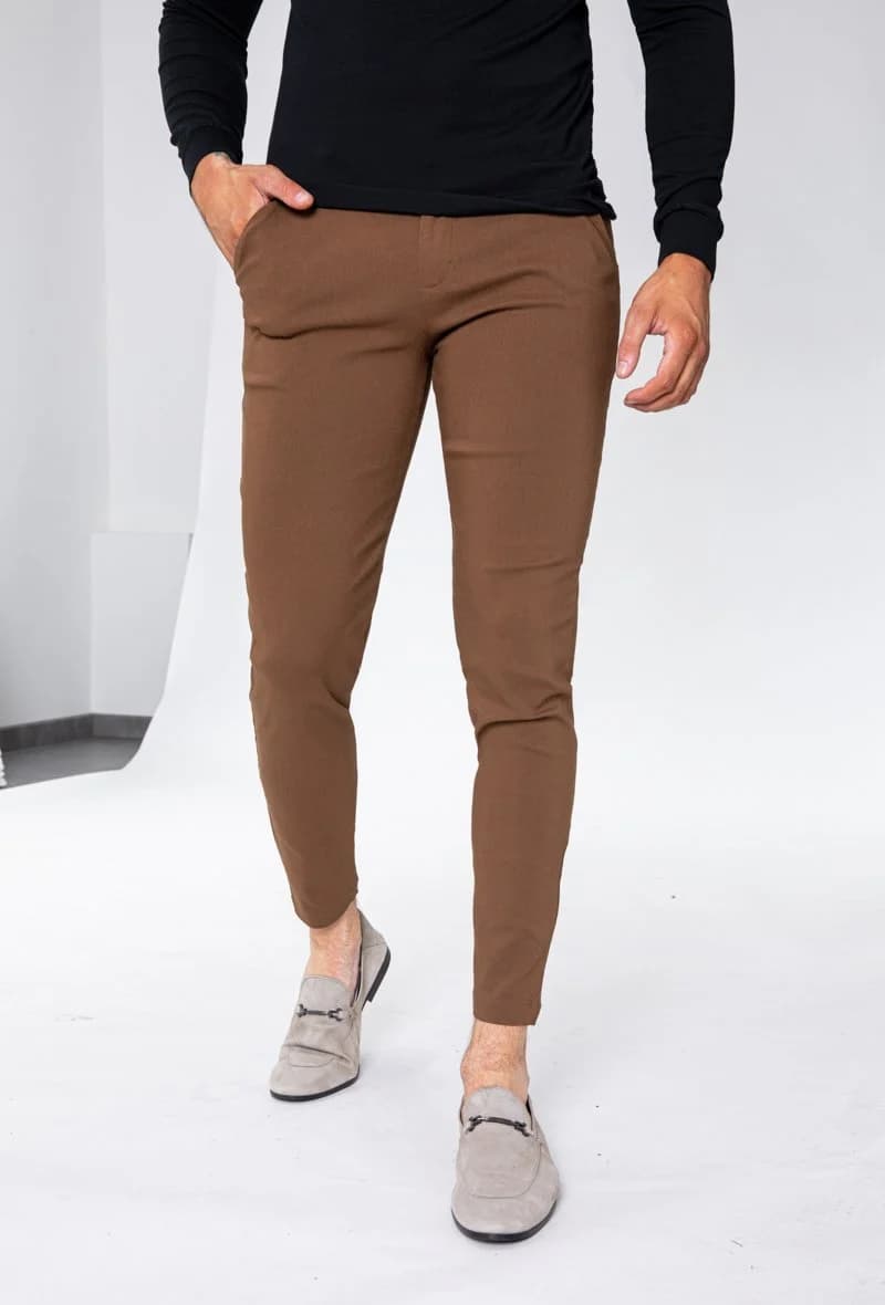MIZIONA - Skinny Broek Bruin