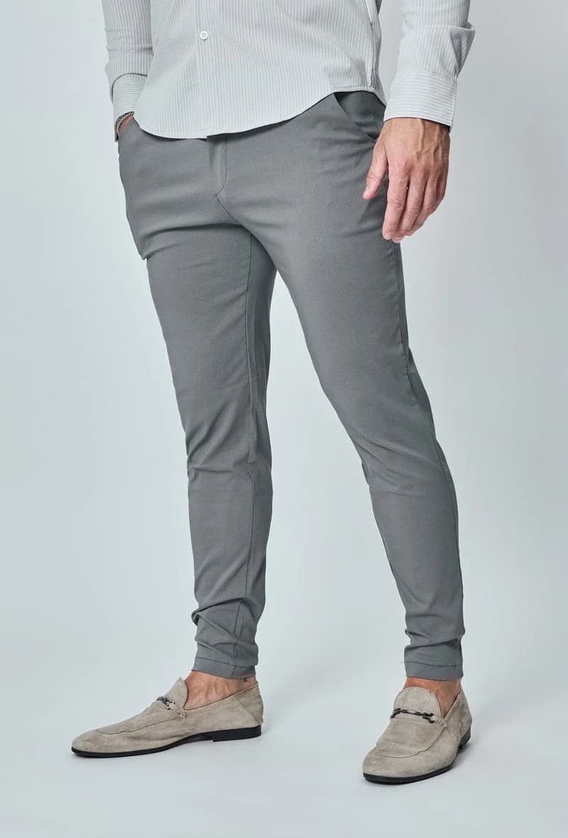 MIZIONA - Skinny Broek Steengrijs